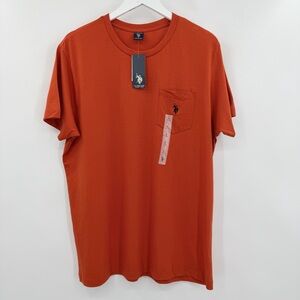 U.S. Polo Assn. Men's Rust Short Sleeve Pullover Pocket T-Shirt NWT Size Large